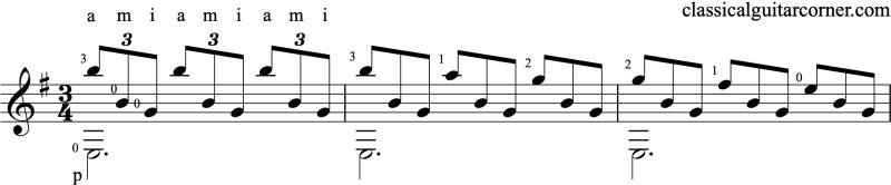 The first system of Romanza by Anonmymous, showing right hand and left hand fingers in notation