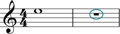 Whole note and rest in notation